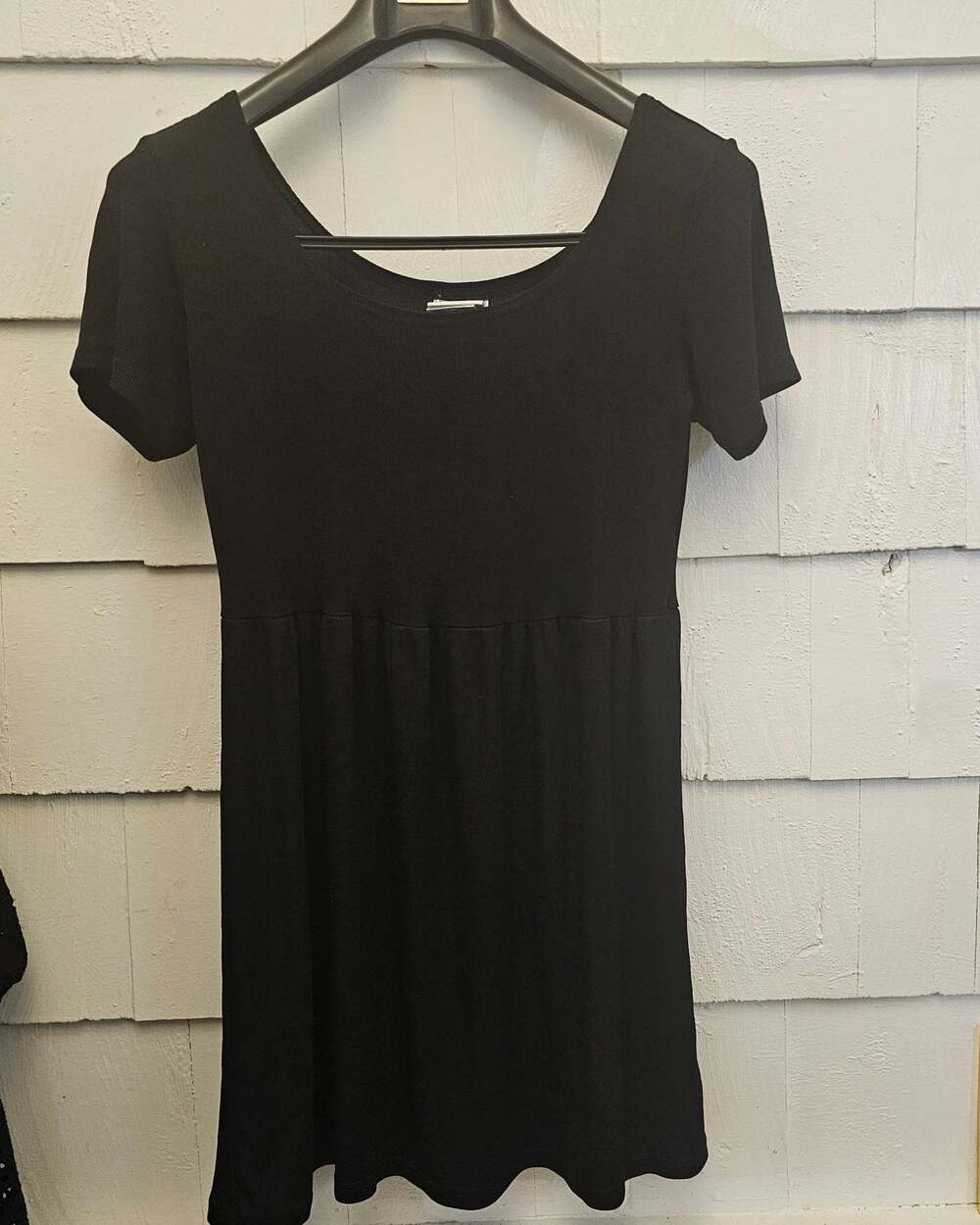 Baja Blue Black Short Sleeve Fit & Flare Dress Women's Made in USA